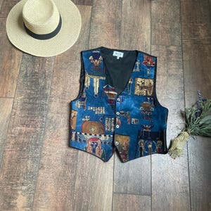 Vintage 90s Vest, 90s Vest, Vintage 90s Egyptian Vest, Elaine Benes Vest, Phoebe Buffay Vest, Vintage Romantic Beaded Vest, Pockets