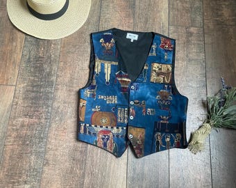 Vintage Leopard Print Vest, 90s Leopard Print Vest, Animal Print