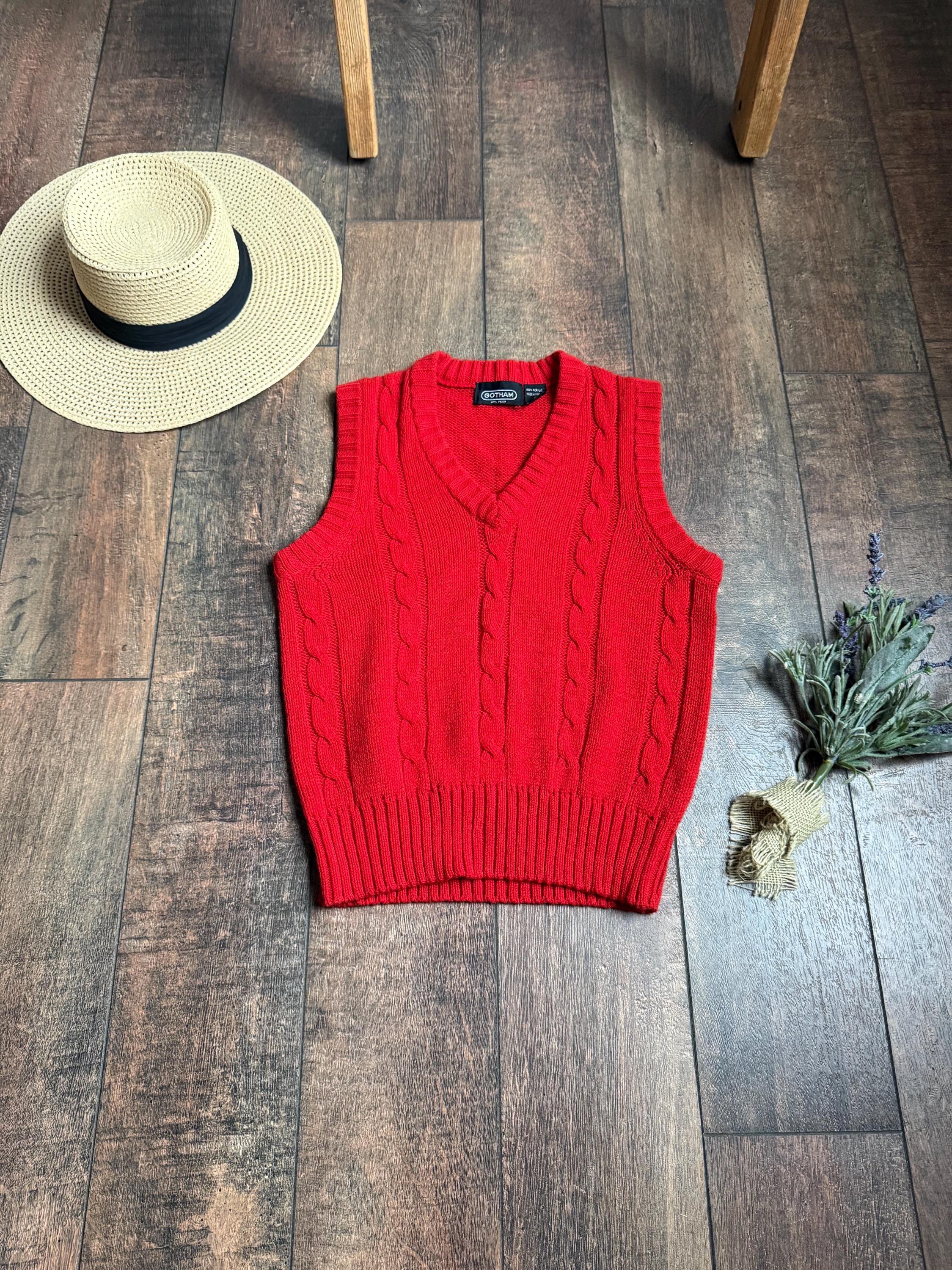 Red Cable Knit Pullover Sweater Vest, Mona Lisa Smile Sweater Vest 
