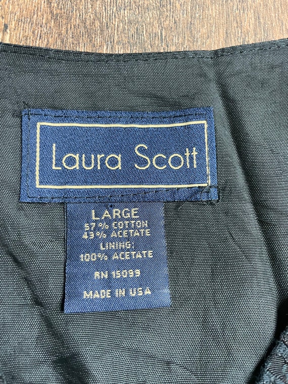 90s Vintage Lace Black Vest, Sarah From Labyrinth… - image 4
