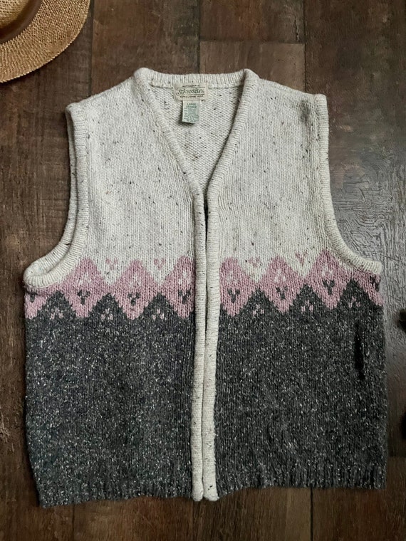 Vintage Sweater Vest, Vintage Wool Sweater Vest,S… - image 2