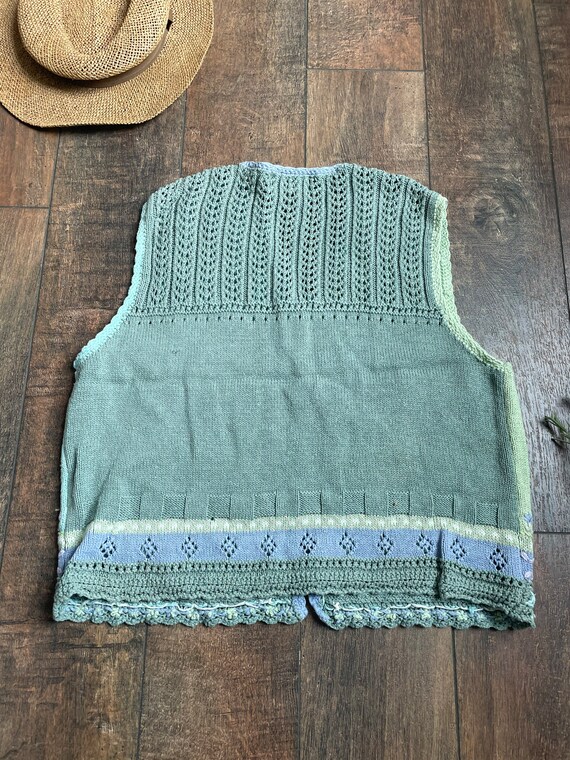 Vintage Spring Sweater Vest, Vintage Embroidered … - image 3