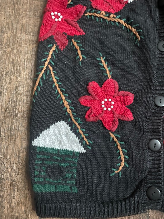 Vintage Embroidered Floral Sweater Vest, Vintage Capacity Sweater