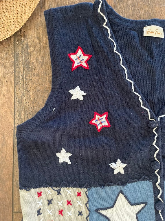 Vintage 90s Patriotic Sweater Vest, 90s Teacher S… - image 8