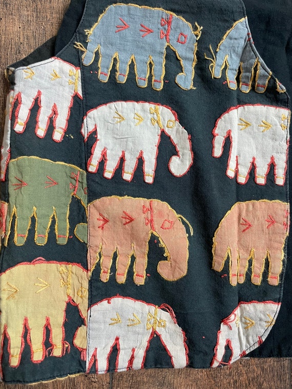 Vintage Asian Elephant Vest, Vintage Elephant Ves… - image 6