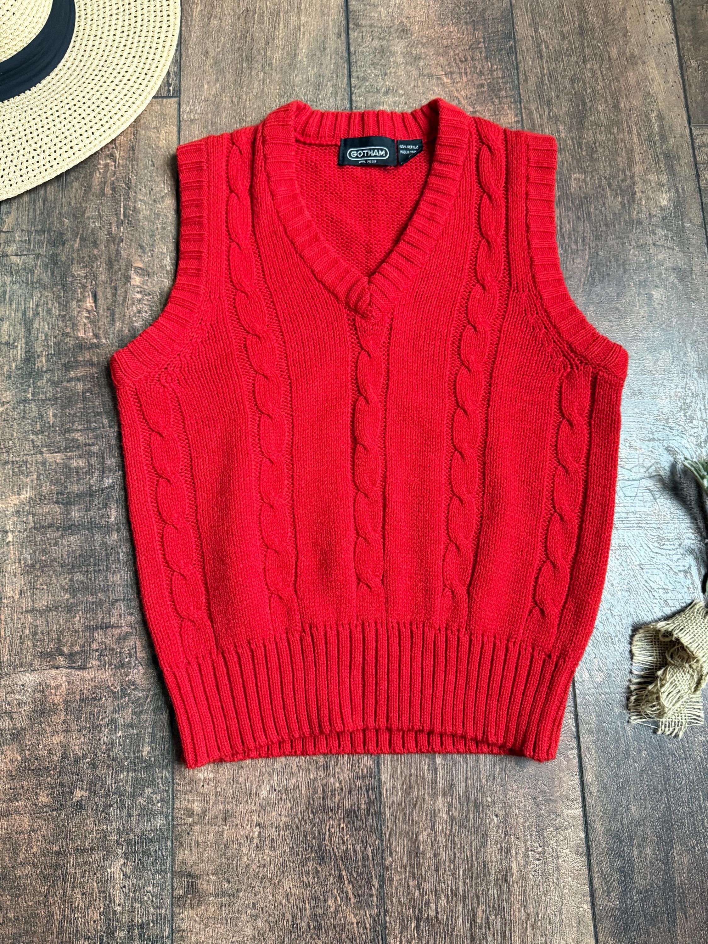 Red Cable Knit Pullover Sweater Vest, Mona Lisa Smile Sweater Vest