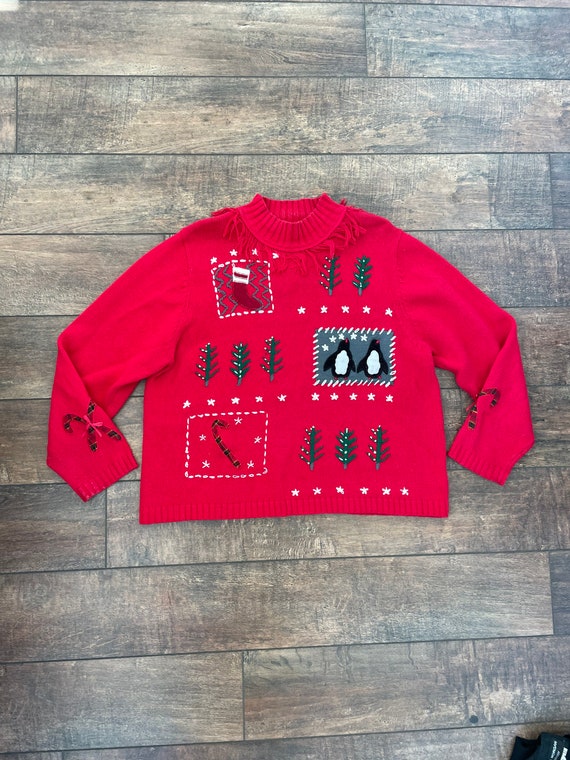 90s Christmas Sweater,Penguin Christmas Sweater,Fringe Christmas Sweater,Candy Cane Stocking Christmas Sweater, All Points Christmas Sweater