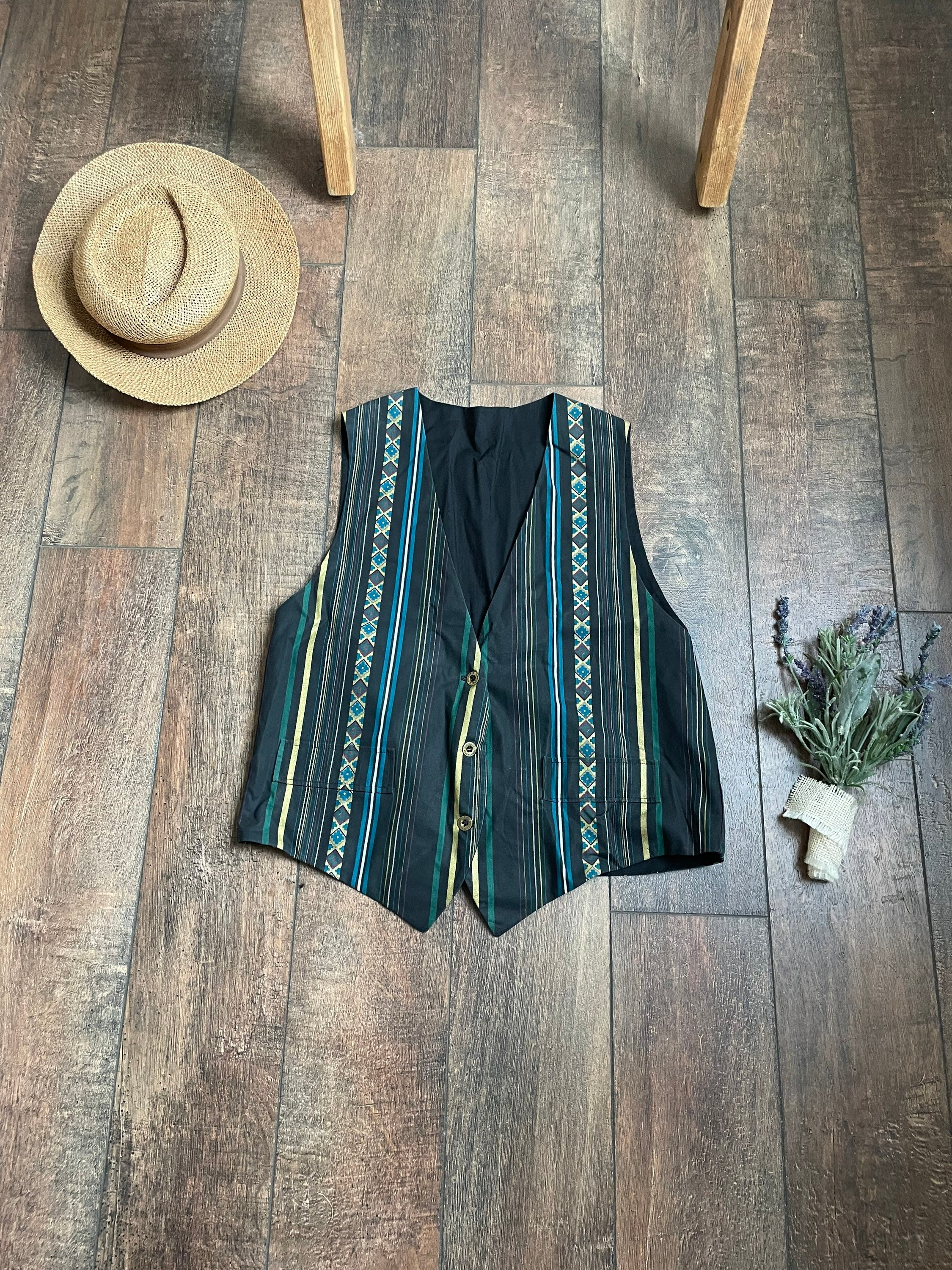 トップス 1930's US vintage stripe vest Non Stock 1930s Wabash Stripe Work Vest Vintage Railroad