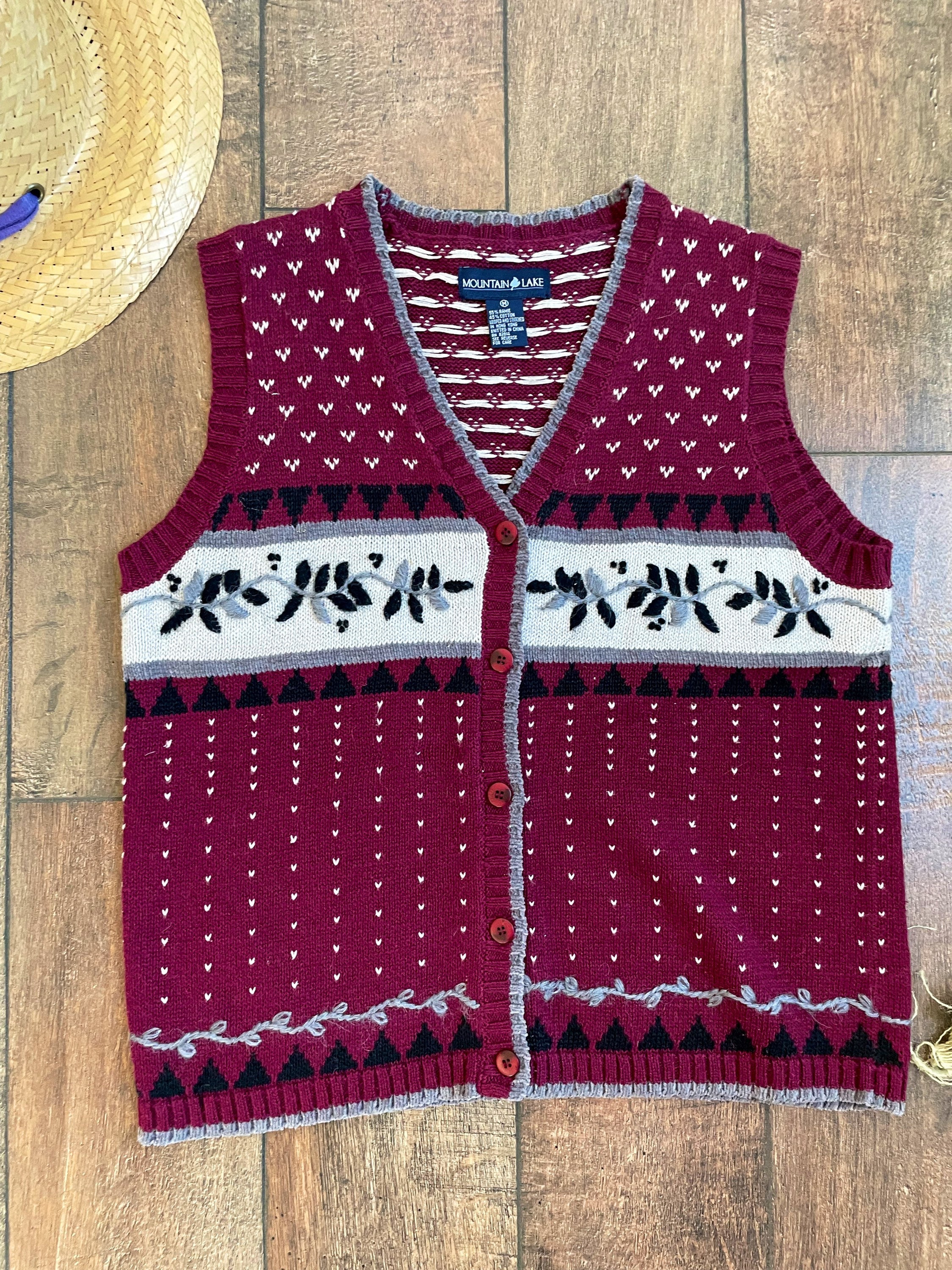 Vintage Fair Isle Sweater Vest Vintage Heart Stitch Sweater - Etsy