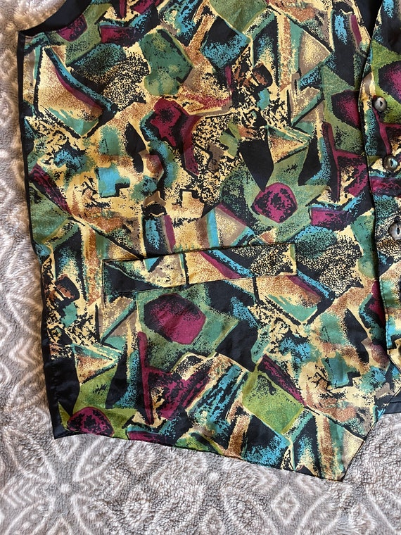 Vintage 90s Colorful Southwest Geometric Vest, Je… - image 6