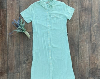 Vintage L.L. Bean 80s Blue Shirt Dress - Etsy Vintage L.L. Bean 80s Blue Shirt Dress - Etsy