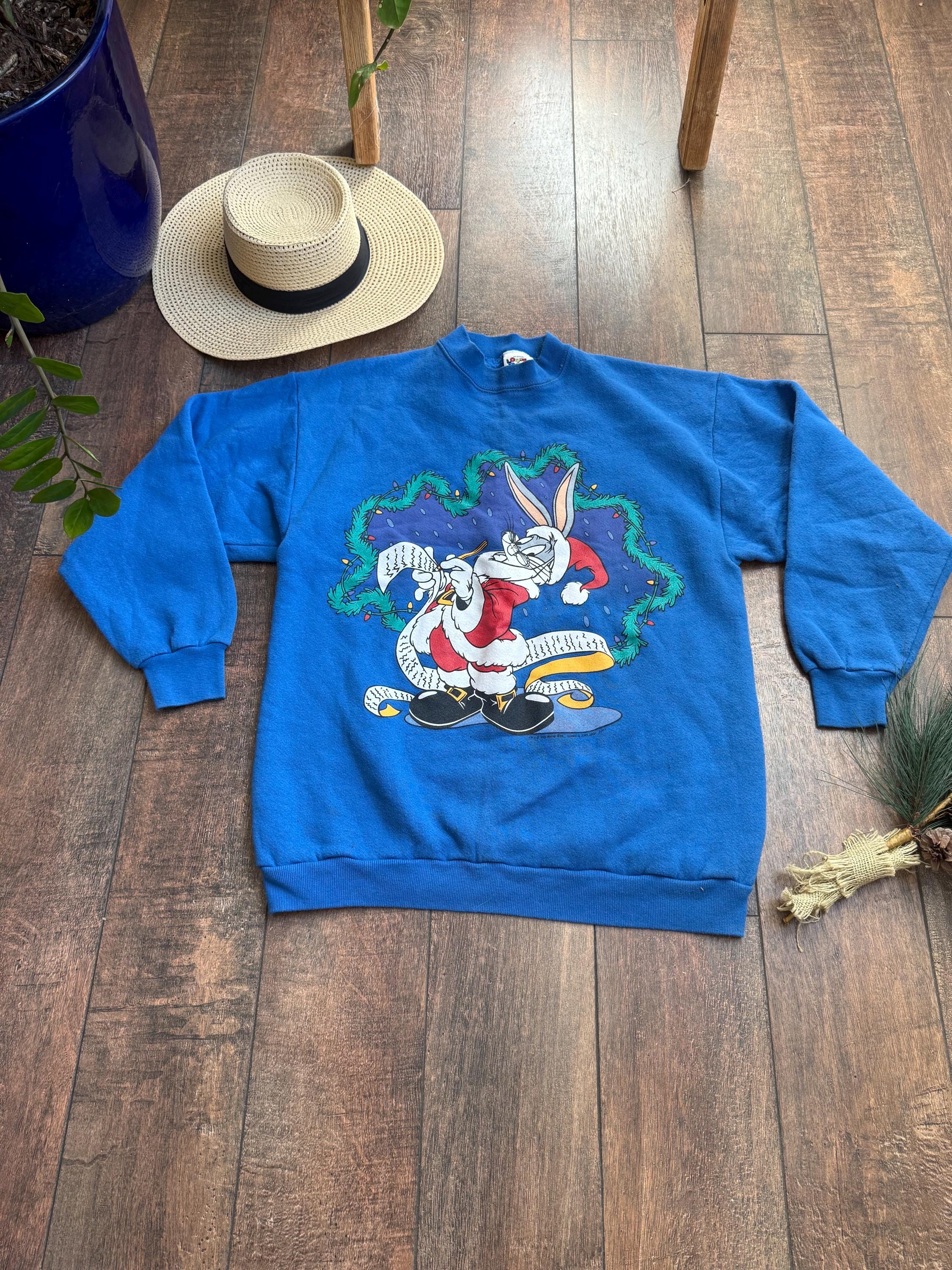 Vintage Bug Bunny Santa Sweater, 90s Looney Toones Christmas