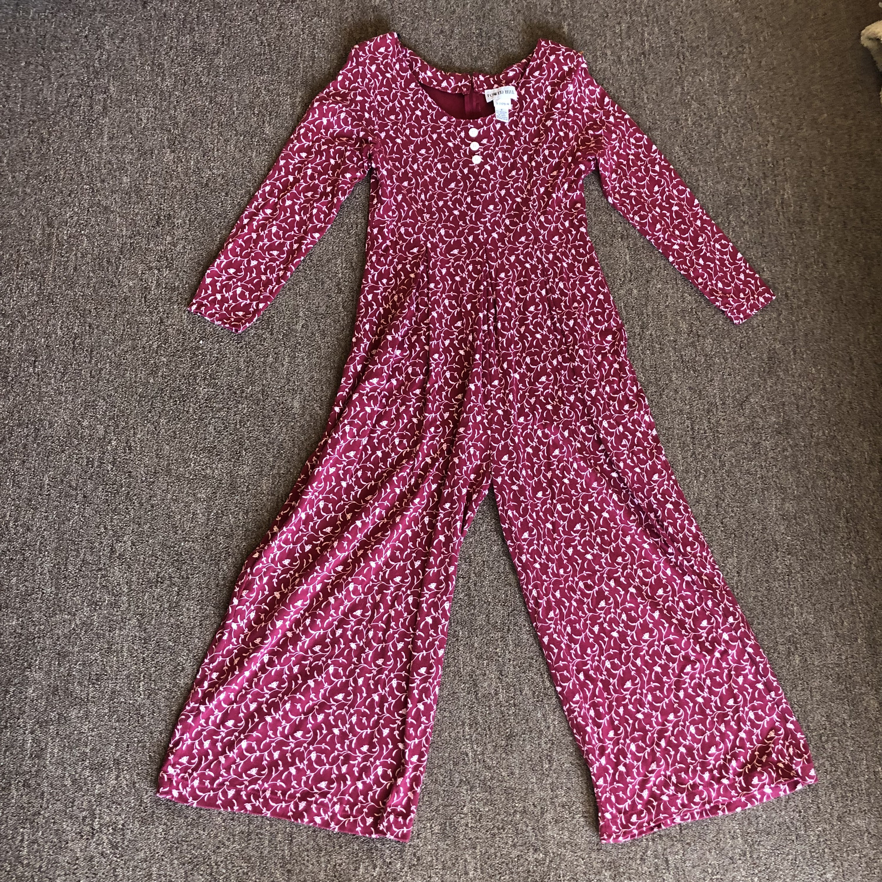 Vintage 90s Floral Jumpsuit, 90s Cotton Jumpsuit, 90s Mom Jumpsuit