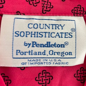 Vintage Pendleton, Vintage 90s Blouse, Dark pink Pendelton Blouse, 90s vintage blouse, Large/ XL vintage blouse,Country Sophisticates image 5