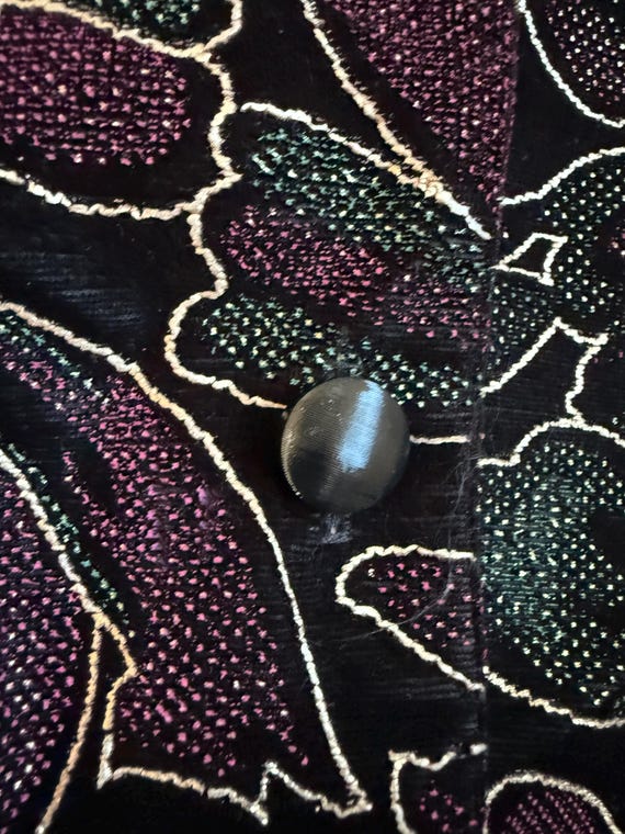 Vintage Velvet Floral Vest, Vintage Floral Vest, … - image 4