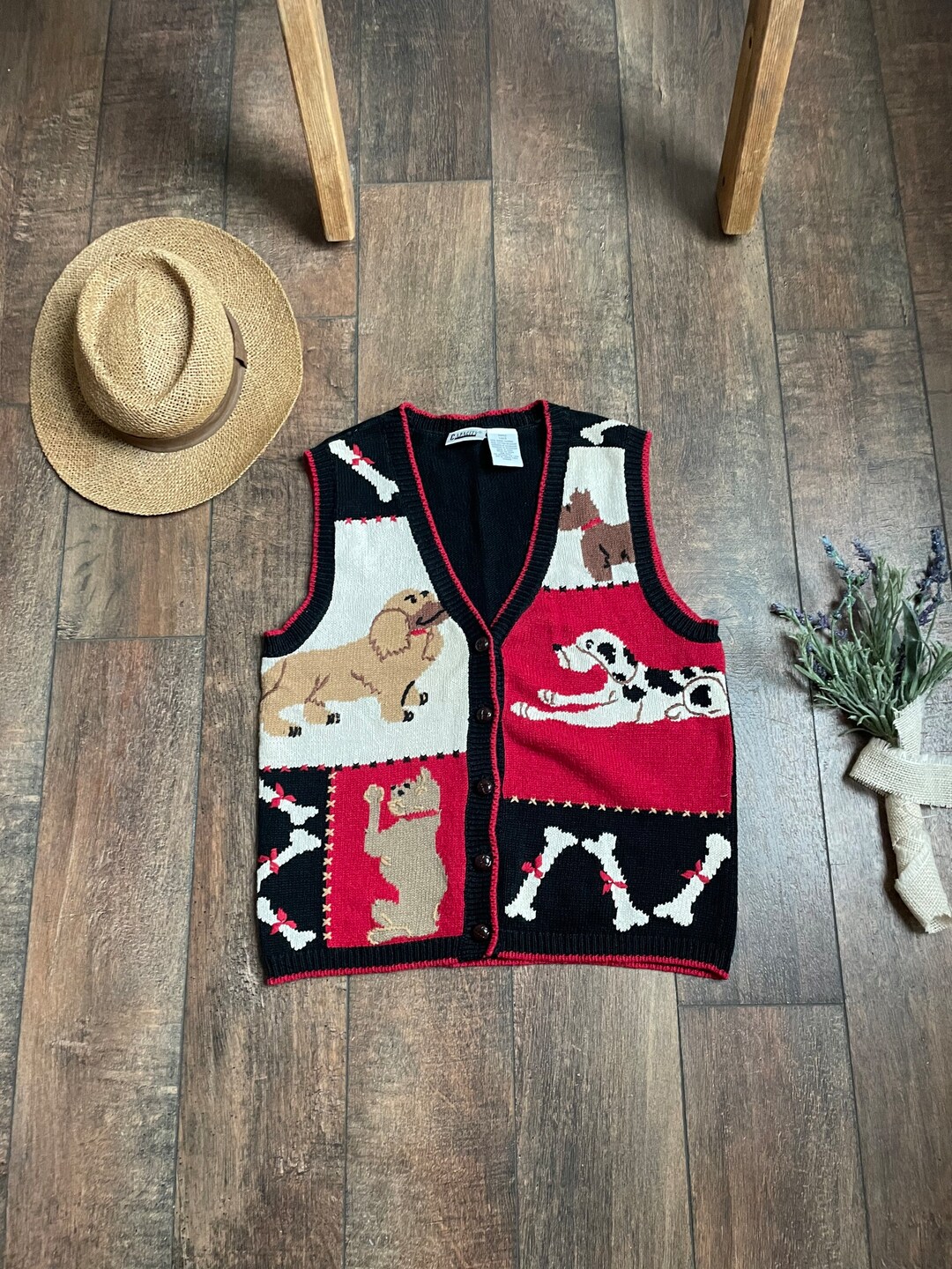 Vintage 90s Dog Sweater Vest, Vintage Dog Vest,vintage Doggie Sweater