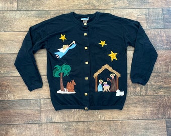 Vintage Christmas Sweater Cardigan 