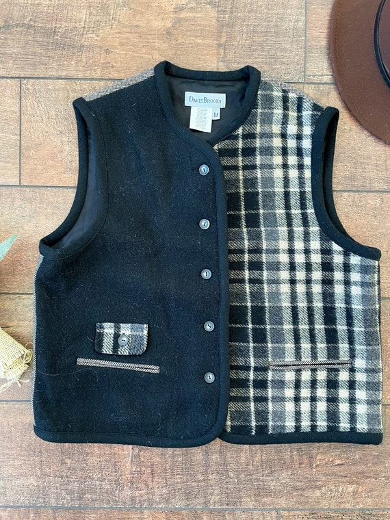 Color Blocked Sweater Vest, Vintage Plaid Sweater… - image 2