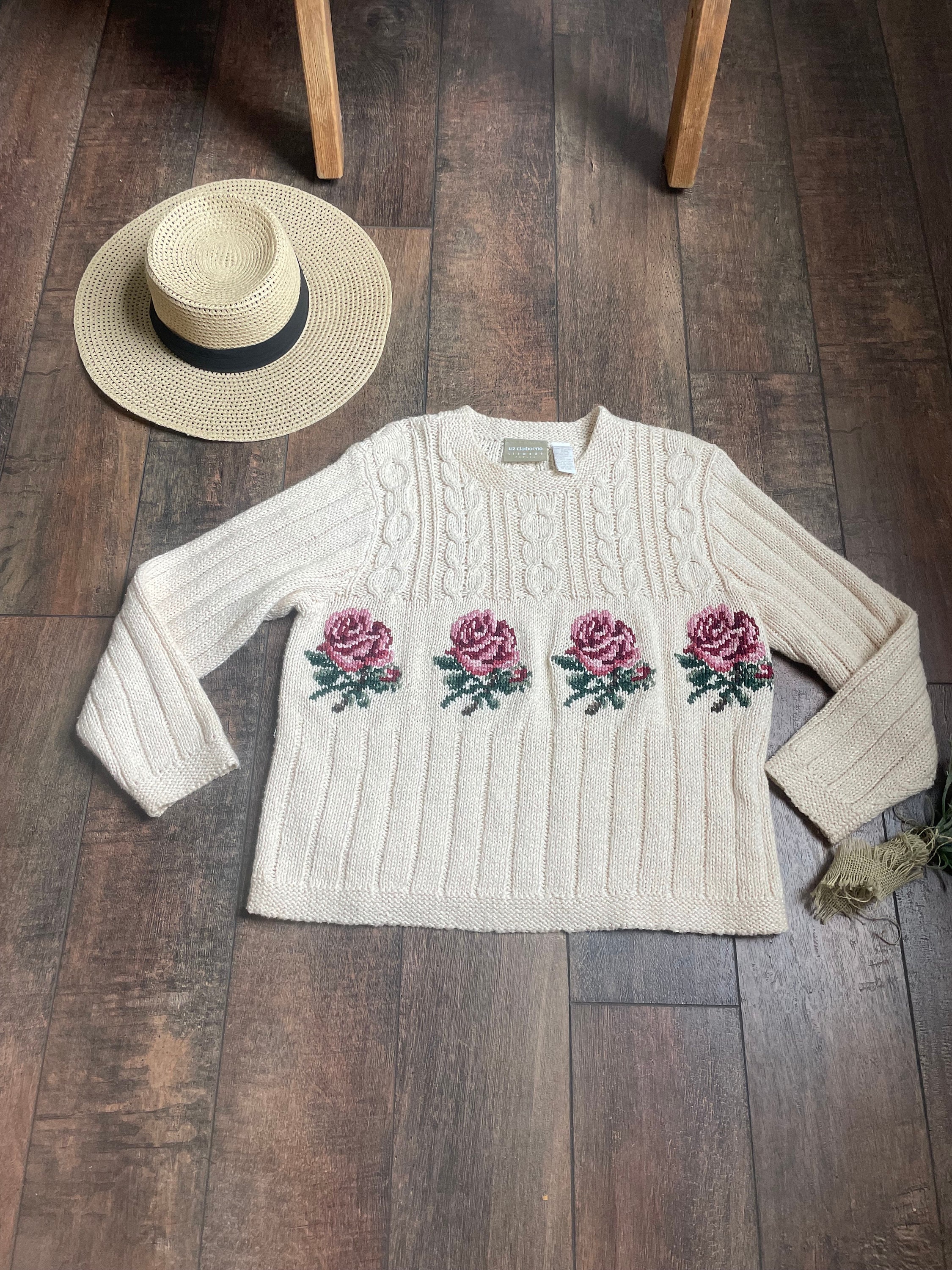 Pull Femme Elizabeth By Liz Claiborne - Bleu, Encolure V, Taille 3 Plus, Très Bon état Occasion