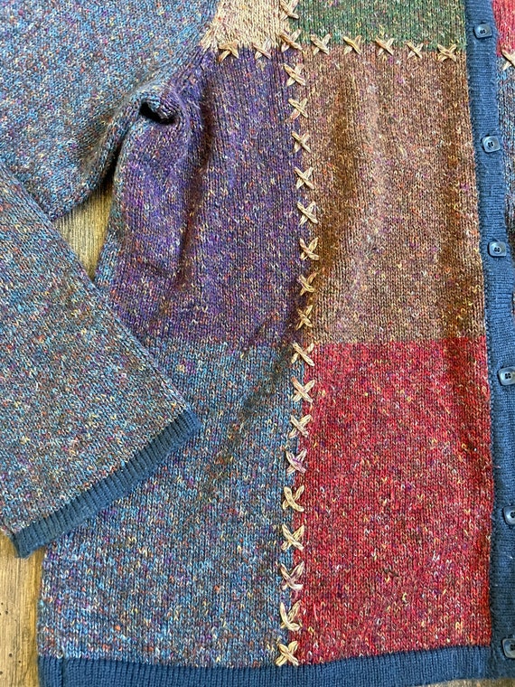 Vintage Quilt Cardigan, European Folk Cardigan, V… - image 6