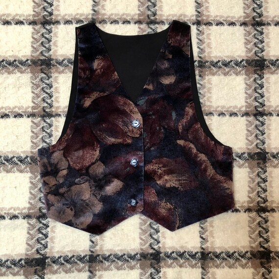 Vintage Velvet Vest, 90s Velvet, 90s Velvet Vest,