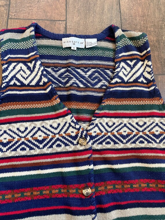 Vintage Bright Boho Sweater Vest,Western Sweater … - image 4