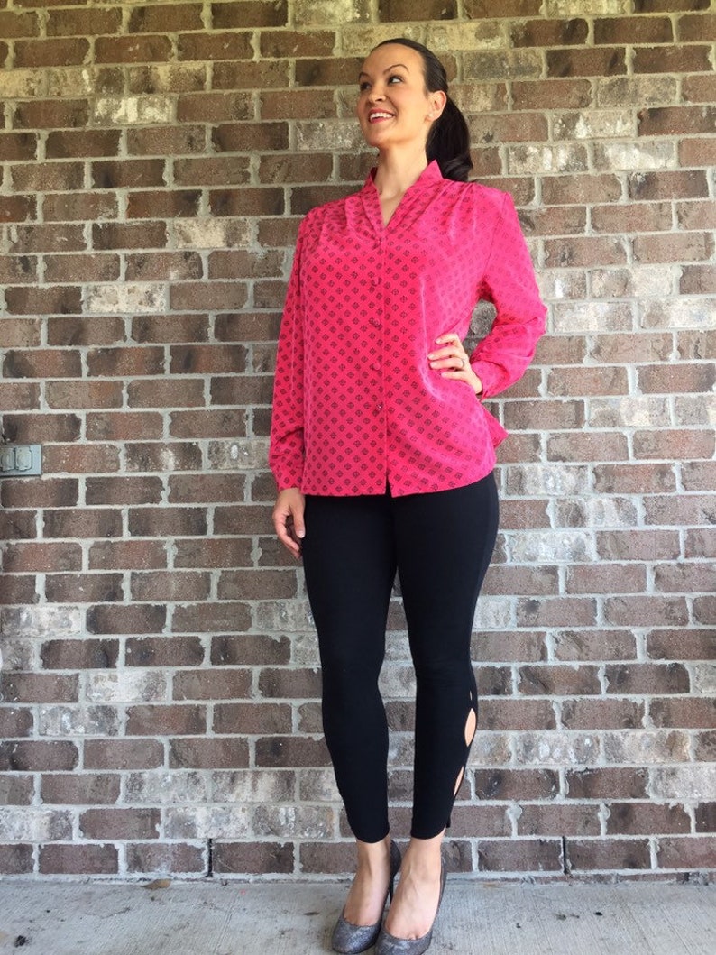 Large XL vintage blouse Dark pink Pendelton Blouse 90s vintage blouse