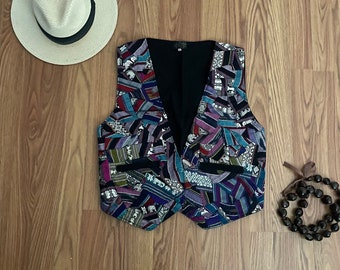 KENZO Vintage 90s Colorblock Linen Shirt Vest - Etsy UK