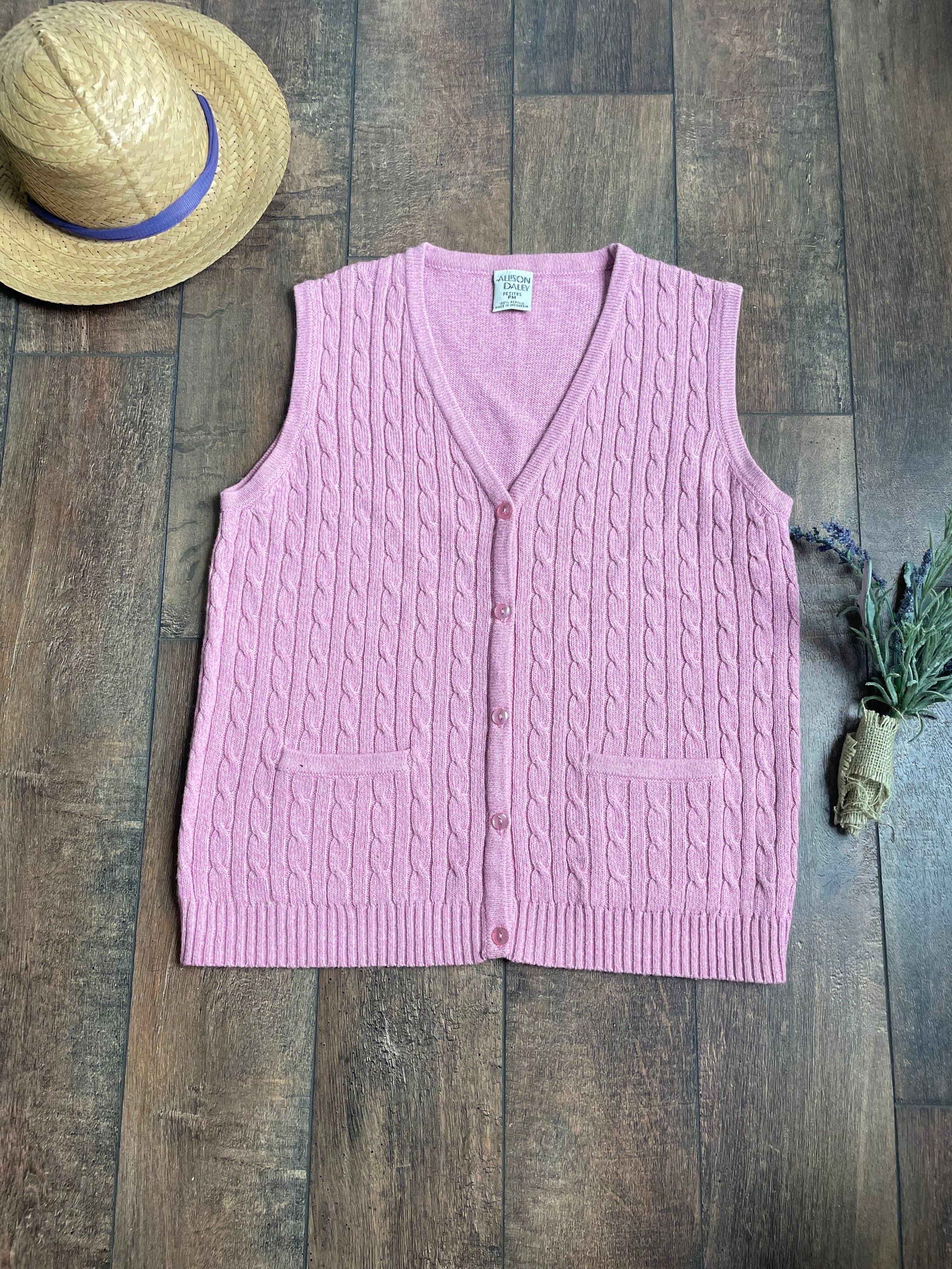oversized pink sweater vest