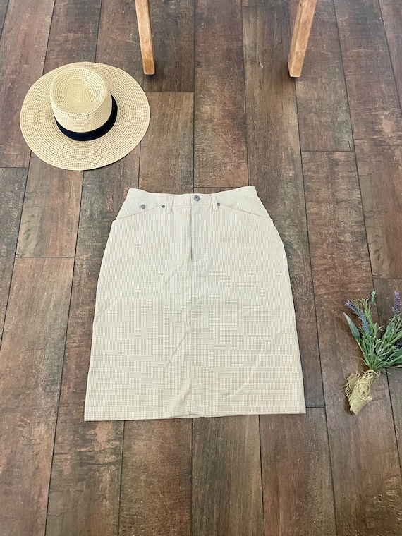 Vintage Denim Gingham Skirt, Vintage Liz Claiborne