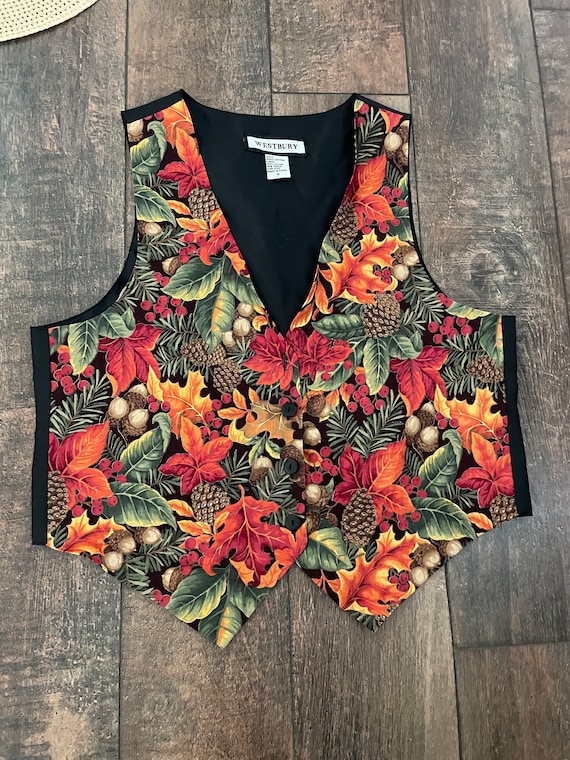 Vintage 90s Autumn Vest, Vintage Vest,Vintage Fal… - image 2