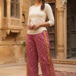 Handmade Kantha Gudari Cotton Pants | Rajasthan Patchwork Trousers, Boho Ethnic Women’s Wear