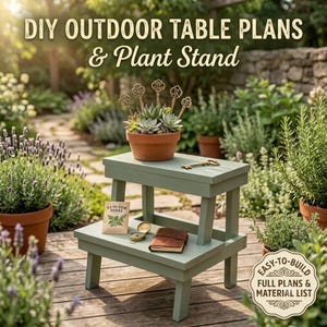 Planos para construir una mesa de exterior (hágalo usted mismo) / Soporte para plantas fácil de construir (PDF)