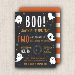 Boo personalizado! PDF para impressão de convite de aniversário
