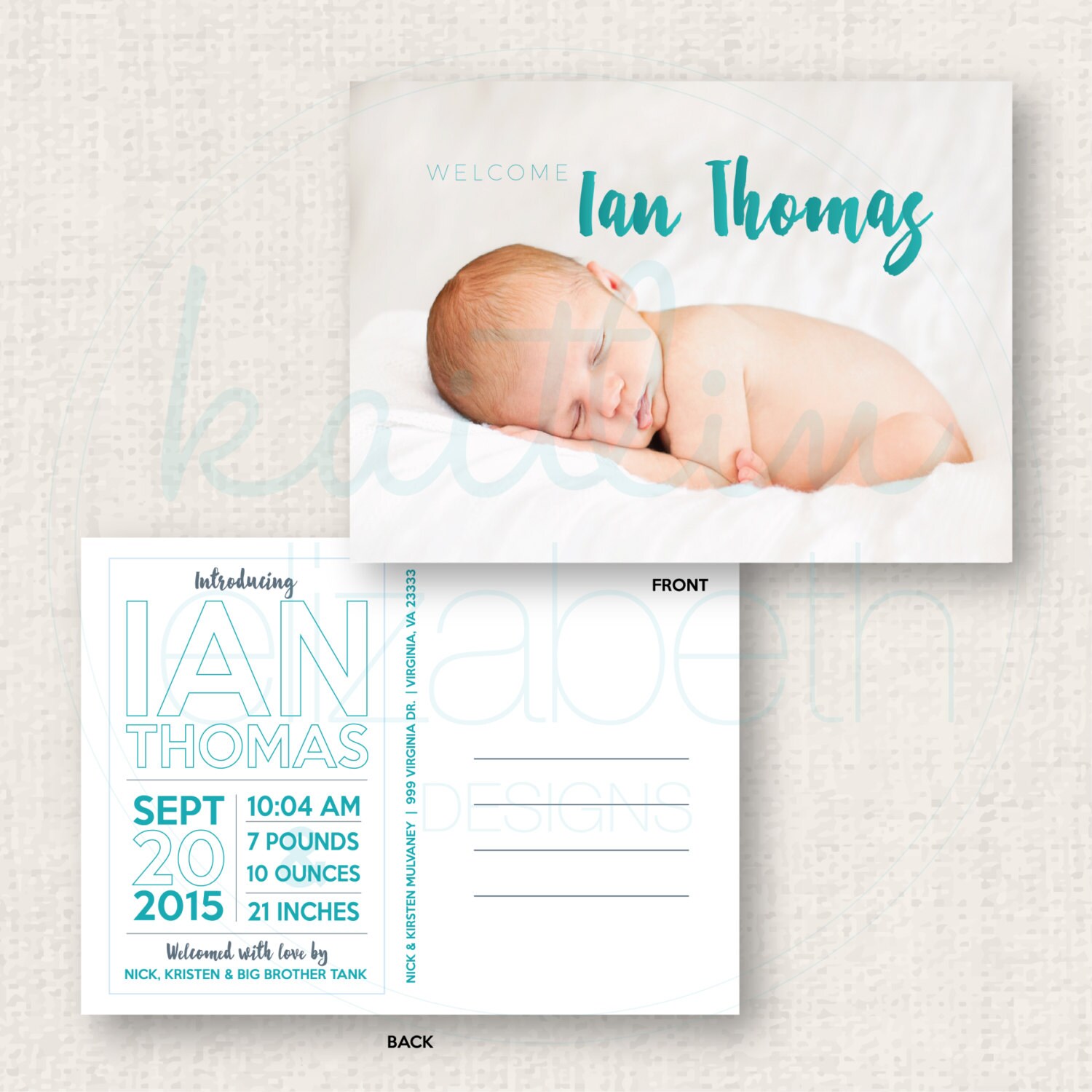 Custom Baby Announcement Etsy