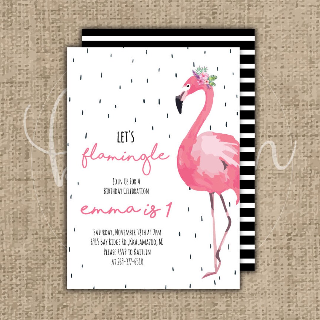 Custom Let's Flamingle Birthday Invitation Printable PDF - Etsy
