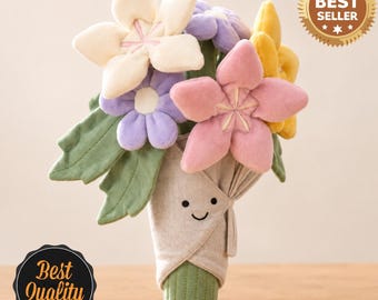 Jellycat Amuseable Bouquet Of Flowers Stuffed Plush Toy for Kids Girlfriend Gift