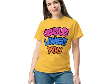 Unisex Jesus Loves You Classic T Shirt, Christian shirt, Christian apparel