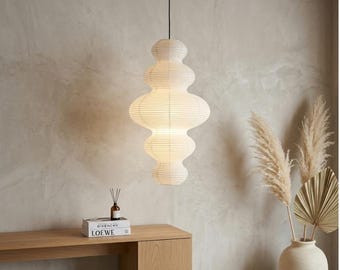 Cloud Paper Lamp Shade – 5-Layer Japanese Style Lantern, Boho Japandi Bedroom Decor