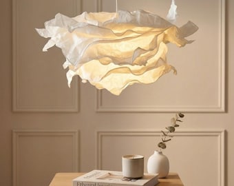 Sculpturale wolk hanglampenkap | DIY papieren plafondlamp lampenkap, Japanse bohostijl