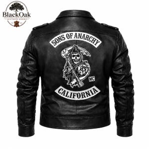 Mens Sons Of Anarchy Embroidered Patch COSPLAY Jacket