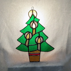 Christmas stained glass suncatcher/holiday suncatcher/Christmas suncatcher/Christmas Tree Suncatcher/Stained Glass Window Hangings