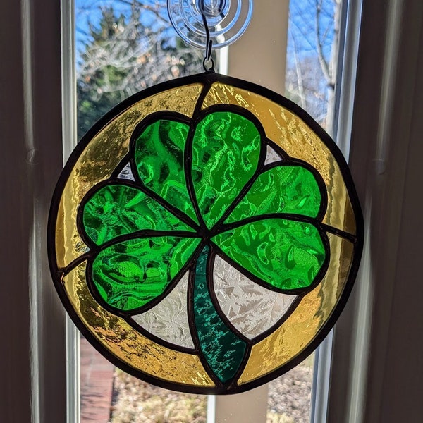 Shamrock Suncatcher/St. Patrick's Suncatcher/Stained Glass Suncatchers/Irish suncatcher/Irish Stained Glass/Stained Glass Window Hanging