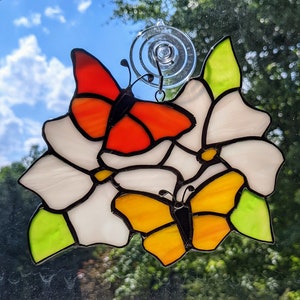 Stained Glass Butterflies/Butterfly Suncatcher/Window Art/Window Decor/Stained Glass Window Hangings/Spring Decor/Suncatchers for Windows