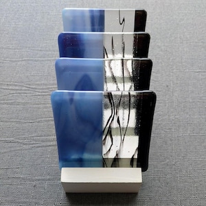 Coasters/Fused Glass Coasters/Glassware/Home Decor/Table Decor/Barware/Housewarming Gift/Drink Coasters/Blue Coasters