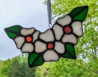 Capteur de soleil en vitrail floral - Suspension de fenêtre