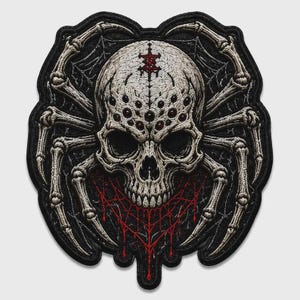 Reaper Spider Minion  Patch, Dungeon Crawler Carl Embroidered Patch, Gothic Iron On Applique