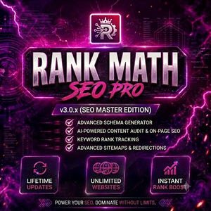 Rank Math SEO PRO WordPress Plugin | Website Development Tool (Digital Download)