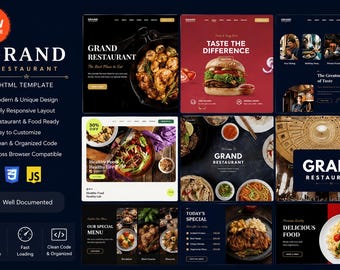 Tema WordPress Grand Restaurant | Café, Entrega de Comida, Reservas (Download Digital)