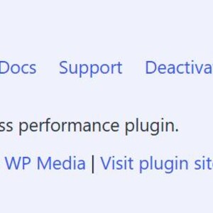 Pu&ograve; includere: Un'interfaccia digitale per il plugin di prestazioni WordPress WP Rocket, che mostra il testo WP Rocket, Settings, FAQ, Docs, Support, Deactivate, The best WordPress performance plugin e Version 3.21.1 by WP Media con un riquadro rosso.